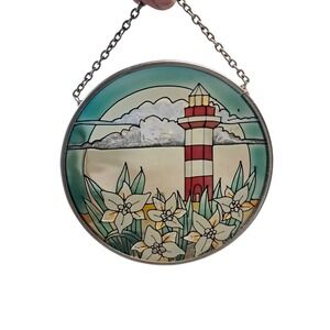 Light House Round 4 1/2 Inch Stained Glass